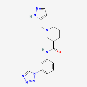 molecular formula C17H20N8O B5963101 1-(1H-pyrazol-5-ylmethyl)-N-[3-(tetrazol-1-yl)phenyl]piperidine-3-carboxamide 
