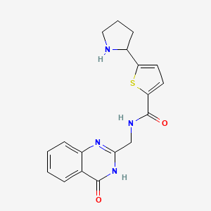 molecular formula C18H18N4O2S B5963184 N-[(4-oxo-3H-quinazolin-2-yl)methyl]-5-pyrrolidin-2-ylthiophene-2-carboxamide 