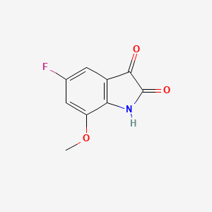 molecular formula C9H6FNO3 B596322 5-氟-7-甲氧基吲哚啉-2,3-二酮 CAS No. 1239699-07-0
