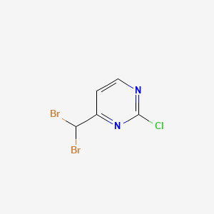 molecular formula C5H3Br2ClN2 B596329 Pyrimidine, 2-chloro-4-(dibromomethyl)- CAS No. 181363-07-5