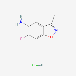 molecular formula C8H8ClFN2O B596330 6-Fluoro-3-methylbenzo[d]isoxazol-5-amine hydrochloride CAS No. 1243313-45-2