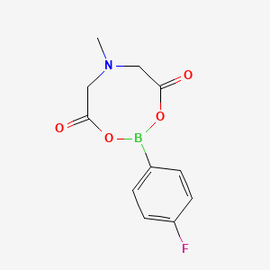 molecular formula C11H11BFNO4 B596334 2-(4-Fluorophenyl)-6-methyl-1,3,6,2-dioxazaborocane-4,8-dione CAS No. 1257641-06-7