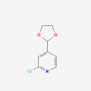 molecular formula C8H8ClNO2 B596336 2-Chloro-4-(1,3-dioxolan-2-YL)pyridine CAS No. 1260664-72-9
