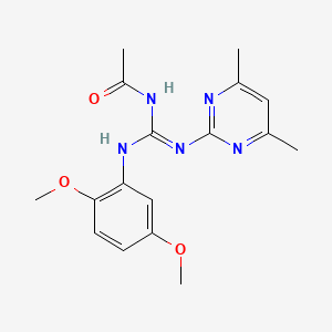 molecular formula C17H21N5O3 B5963494 N''-ACETYL-N-(2,5-DIMETHOXYPHENYL)-N'-(4,6-DIMETHYL-2-PYRIMIDINYL)GUANIDINE 