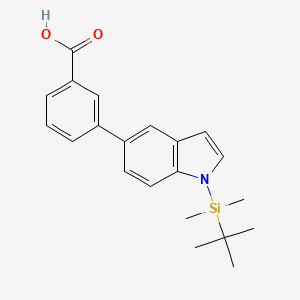 molecular formula C21H25NO2Si B596361 3-(1-(Tert-butyldimethylsilyl)-1H-indol-5-YL)benzoic acid CAS No. 1228957-08-1