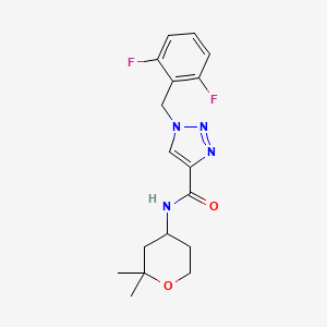 molecular formula C17H20F2N4O2 B5963639 1-[(2,6-difluorophenyl)methyl]-N-(2,2-dimethyloxan-4-yl)triazole-4-carboxamide 