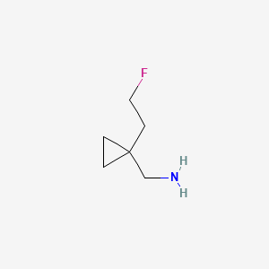 molecular formula C6H12FN B596366 [1-(2-Fluoroethyl)cyclopropyl]methanamine CAS No. 1268521-45-4