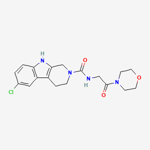 molecular formula C18H21ClN4O3 B5963662 6-chloro-N-[2-(morpholin-4-yl)-2-oxoethyl]-1,3,4,9-tetrahydro-2H-beta-carboline-2-carboxamide 