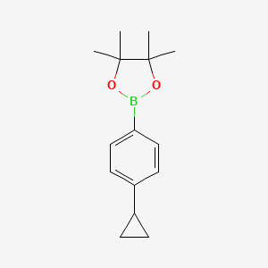 molecular formula C15H21BO2 B596374 2-(4-Cyclopropylphenyl)-4,4,5,5-tetramethyl-1,3,2-dioxaborolane CAS No. 1219741-94-2