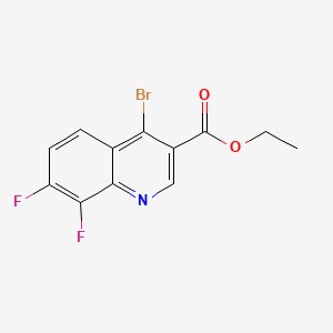 molecular formula C12H8BrF2NO2 B596377 Ethyl 4-bromo-7,8-difluoroquinoline-3-carboxylate CAS No. 1242260-86-1