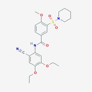molecular formula C24H29N3O6S B5963804 N-(2-CYANO-4,5-DIETHOXYPHENYL)-4-METHOXY-3-(PIPERIDINE-1-SULFONYL)BENZAMIDE 