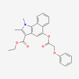 molecular formula C25H23NO5 B5963861 ETHYL 1,2-DIMETHYL-5-[(2-PHENOXYACETYL)OXY]-1H-BENZO[G]INDOLE-3-CARBOXYLATE 