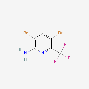 molecular formula C6H3Br2F3N2 B596393 3,5-二溴-6-(三氟甲基)吡啶-2-胺 CAS No. 1291487-16-5
