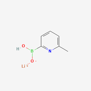 molecular formula C6H7BLiNO2 B596404 6-Methylpyridine-2-boronic acid, mono-lithium salt CAS No. 1256345-49-9