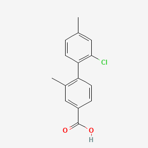 molecular formula C15H13ClO2 B596414 4-(2-Chloro-4-methylphenyl)-3-methylbenzoic acid CAS No. 1261978-68-0