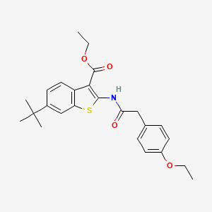 molecular formula C25H29NO4S B5964187 ETHYL 6-TERT-BUTYL-2-[2-(4-ETHOXYPHENYL)ACETAMIDO]-1-BENZOTHIOPHENE-3-CARBOXYLATE 