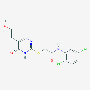 molecular formula C15H15Cl2N3O3S B5964265 N-(2,5-dichlorophenyl)-2-[[5-(2-hydroxyethyl)-4-methyl-6-oxo-1H-pyrimidin-2-yl]sulfanyl]acetamide 