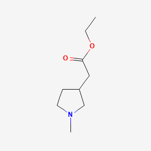 molecular formula C9H17NO2 B596429 Ethyl 2-(1-methylpyrrolidin-3-yl)acetate CAS No. 103038-21-7