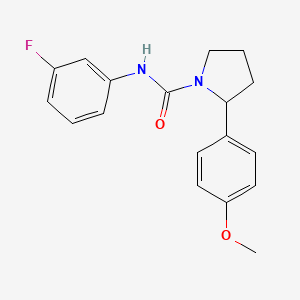 molecular formula C18H19FN2O2 B5964298 N-(3-fluorophenyl)-2-(4-methoxyphenyl)-1-pyrrolidinecarboxamide 