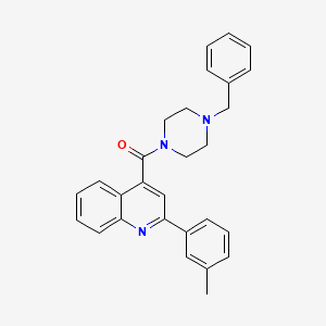 molecular formula C28H27N3O B5964324 (4-BENZYLPIPERAZINO)[2-(3-METHYLPHENYL)-4-QUINOLYL]METHANONE 