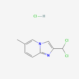 molecular formula C9H9Cl3N2 B596444 2-(Dichloromethyl)-6-methylimidazo[1,2-a]pyridine hydrochloride CAS No. 1332584-37-8