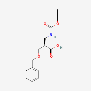 molecular formula C16H23NO5 B596447 (R)-3-(Benzyloxy)-2-(((tert-butoxycarbonyl)amino)methyl)propanoic acid CAS No. 1287146-61-5