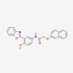 molecular formula C25H18N2O4 B5964544 N-[3-(1,3-Benzoxazol-2-YL)-4-hydroxyphenyl]-2-(naphthalen-2-yloxy)acetamide 