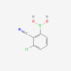 molecular formula C7H5BClNO2 B596455 (3-Chloro-2-cyanophenyl)boronic acid CAS No. 1217500-67-8