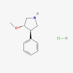 molecular formula C11H16ClNO B596457 (3S,4R)-3-methoxy-4-phenylpyrrolidine hydrochloride CAS No. 1236862-42-2