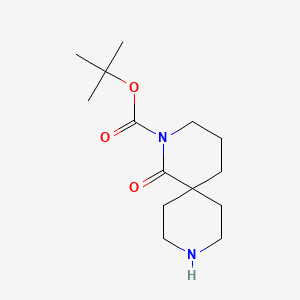 molecular formula C14H24N2O3 B596461 叔丁基 1-氧代-2,9-二氮杂螺[5.5]十一烷-2-羧酸酯 CAS No. 1221449-51-9