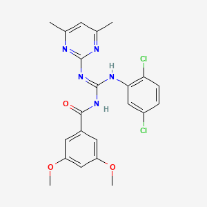 molecular formula C22H21Cl2N5O3 B5964619 N-(2,5-DICHLOROPHENYL)-N''-(3,5-DIMETHOXYBENZOYL)-N'-(4,6-DIMETHYL-2-PYRIMIDINYL)GUANIDINE 