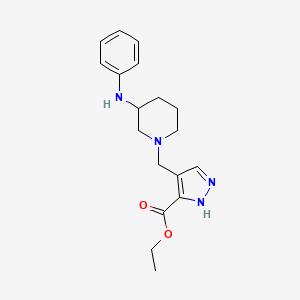 molecular formula C18H24N4O2 B5964693 ethyl 4-[(3-anilinopiperidin-1-yl)methyl]-1H-pyrazole-5-carboxylate 