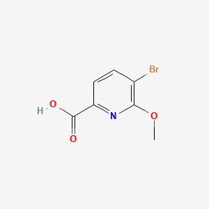 molecular formula C7H6BrNO3 B596471 5-溴-6-甲氧基吡啶甲酸 CAS No. 1214334-70-9