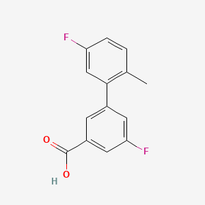 molecular formula C14H10F2O2 B596477 5,5'-Difluoro-2'-methyl-[1,1'-biphenyl]-3-carboxylic acid CAS No. 1261988-06-0