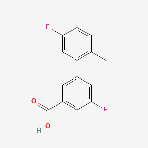 molecular formula C14H10F2O2 B596477 5-Fluoro-3-(5-fluoro-2-methylphenyl)benzoic acid CAS No. 1261988-06-0
