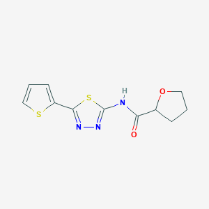 molecular formula C11H11N3O2S2 B5964822 N-[5-(thiophen-2-yl)-1,3,4-thiadiazol-2-yl]tetrahydrofuran-2-carboxamide 