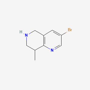 molecular formula C9H11BrN2 B596487 3-Bromo-8-methyl-5,6,7,8-tetrahydro-1,6-naphthyridine CAS No. 1211524-49-0