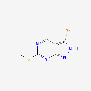 molecular formula C6H5BrN4S B596492 3-Bromo-6-(methylthio)-1H-pyrazolo[3,4-D]pyrimidine CAS No. 1306829-95-7