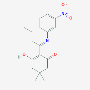 molecular formula C18H22N2O4 B5964937 3-hydroxy-5,5-dimethyl-2-[N-(3-nitrophenyl)-C-propylcarbonimidoyl]cyclohex-2-en-1-one 