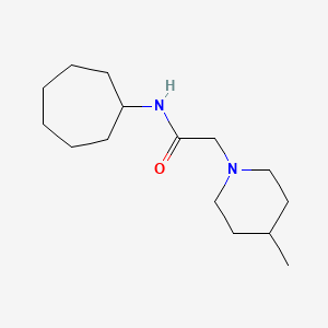 molecular formula C15H28N2O B5964953 N-cycloheptyl-2-(4-methylpiperidin-1-yl)acetamide 
