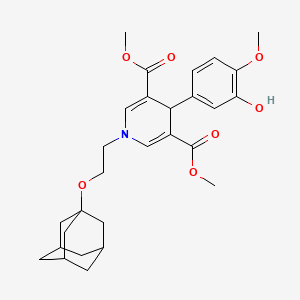 molecular formula C28H35NO7 B5964971 DIMETHYL 1-[2-(1-ADAMANTYLOXY)ETHYL]-4-(3-HYDROXY-4-METHOXYPHENYL)-1,4-DIHYDRO-3,5-PYRIDINEDICARBOXYLATE 