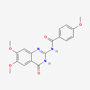 molecular formula C18H17N3O5 B5965029 N-(6,7-dimethoxy-4-oxo-1,4-dihydroquinazolin-2-yl)-4-methoxybenzamide 
