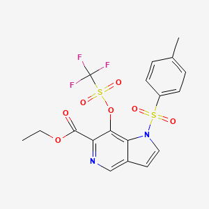 ethyl 1-tosyl-7-(trifluoromethylsulfonyloxy)-1H-pyrrolo[3,2-c]pyridine-6-carboxylate