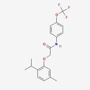 molecular formula C19H20F3NO3 B5965105 2-(5-methyl-2-propan-2-ylphenoxy)-N-[4-(trifluoromethoxy)phenyl]acetamide 