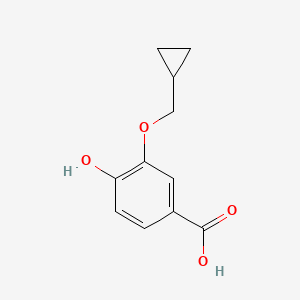 molecular formula C11H12O4 B596522 3-(环丙基甲氧基)-4-羟基苯甲酸 CAS No. 1243391-44-7