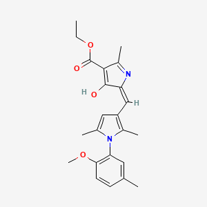 molecular formula C23H26N2O4 B5965234 ethyl (5E)-5-{[1-(2-methoxy-5-methylphenyl)-2,5-dimethyl-1H-pyrrol-3-yl]methylidene}-2-methyl-4-oxo-4,5-dihydro-1H-pyrrole-3-carboxylate 