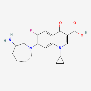molecular formula C19H22FN3O3 B596525 7-(3-Aminoazepan-1-yl)-1-cyclopropyl-6-fluoro-4-oxo-1,4-dihydroquinoline-3-carboxylic acid CAS No. 141388-65-0