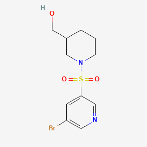 molecular formula C11H15BrN2O3S B596534 (1-(5-Bromopyridin-3-ylsulfonyl)piperidin-3-yl)methanol CAS No. 1305255-85-9