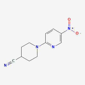 molecular formula C11H12N4O2 B596535 1-(5-Nitro-2-pyridinyl)-4-piperidinecarbonitrile CAS No. 1244642-17-8