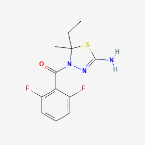 molecular formula C12H13F2N3OS B5965368 (5-amino-2-ethyl-2-methyl-1,3,4-thiadiazol-3(2H)-yl)(2,6-difluorophenyl)methanone 